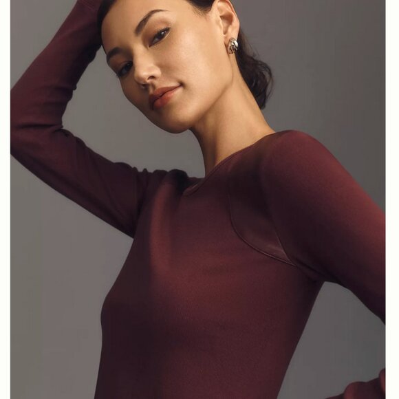 Anthropologie Maeve Faux Leather-Inset Pullover Various sizes NWT - Picture 2 of 4